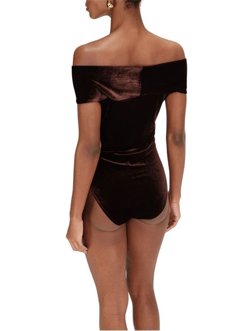 Body in velluto drappeggiato Grace & Mila | FW2527016CHOC